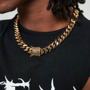 6/8/10/12/14mm Miami iced Cuban Link Chain  with Gold Plated Dragon Head Buckle