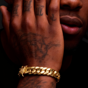 6/8.8/9.6mm Miami Cuban bracelet  with yellow gold3