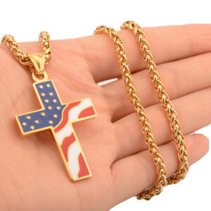 24inch for Mens Cross Pendant Necklace Stainless Steel Gold Silver