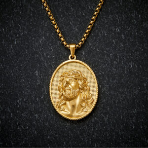 Stainless Steel Jesus Necklace for Men Women Christian Medal Amulet Pendant Jewelry Gift