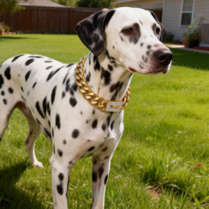 Iced Strong Stainless Steel Gold Dog Chain Collar with Easy Lock & Release Buckle,18K Gold silver Plated Cuban Link Chain Dog Necklace Collar for Medium Large Dogss